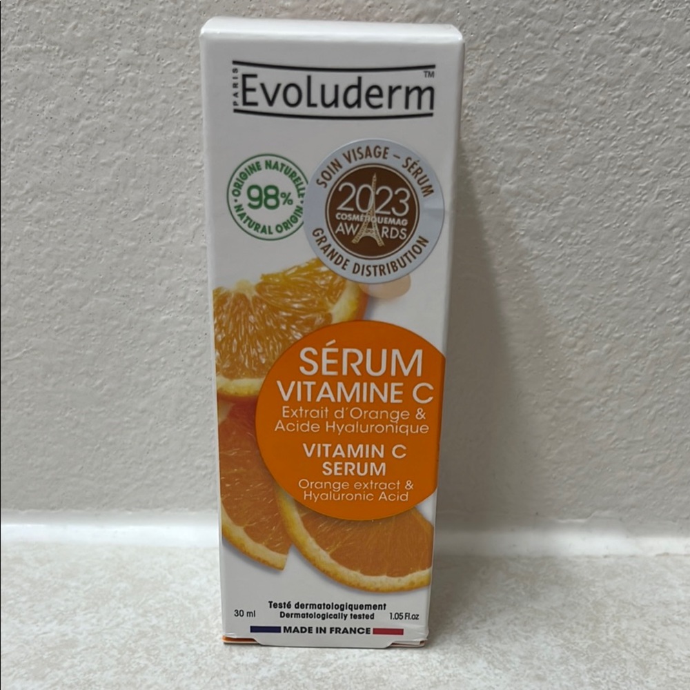Evoluderm Vitamin C Serum Orange Extract & Hyaluronic Acid Made in France